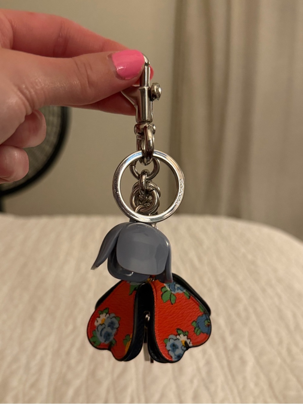 Coach Tea Rose Floral Bag Charm